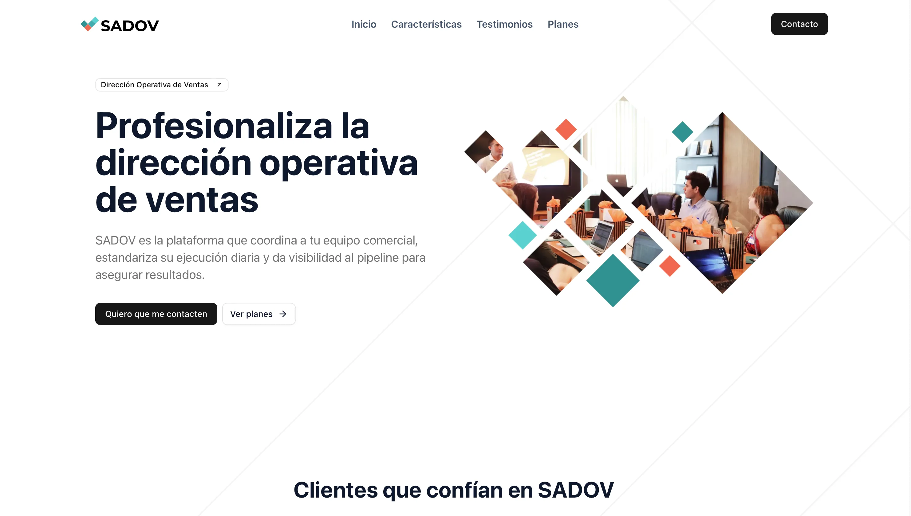 Interfaz del Sistema para la Administración Operativa de Ventas (SADOV).